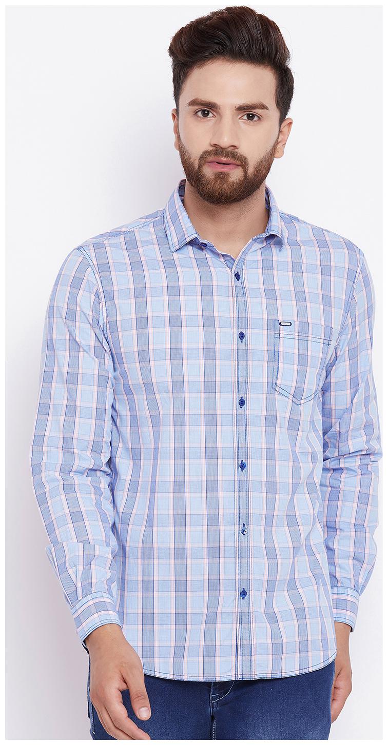 

CANARY LONDON Men Blue Checked Slim Fit Casual Shirt