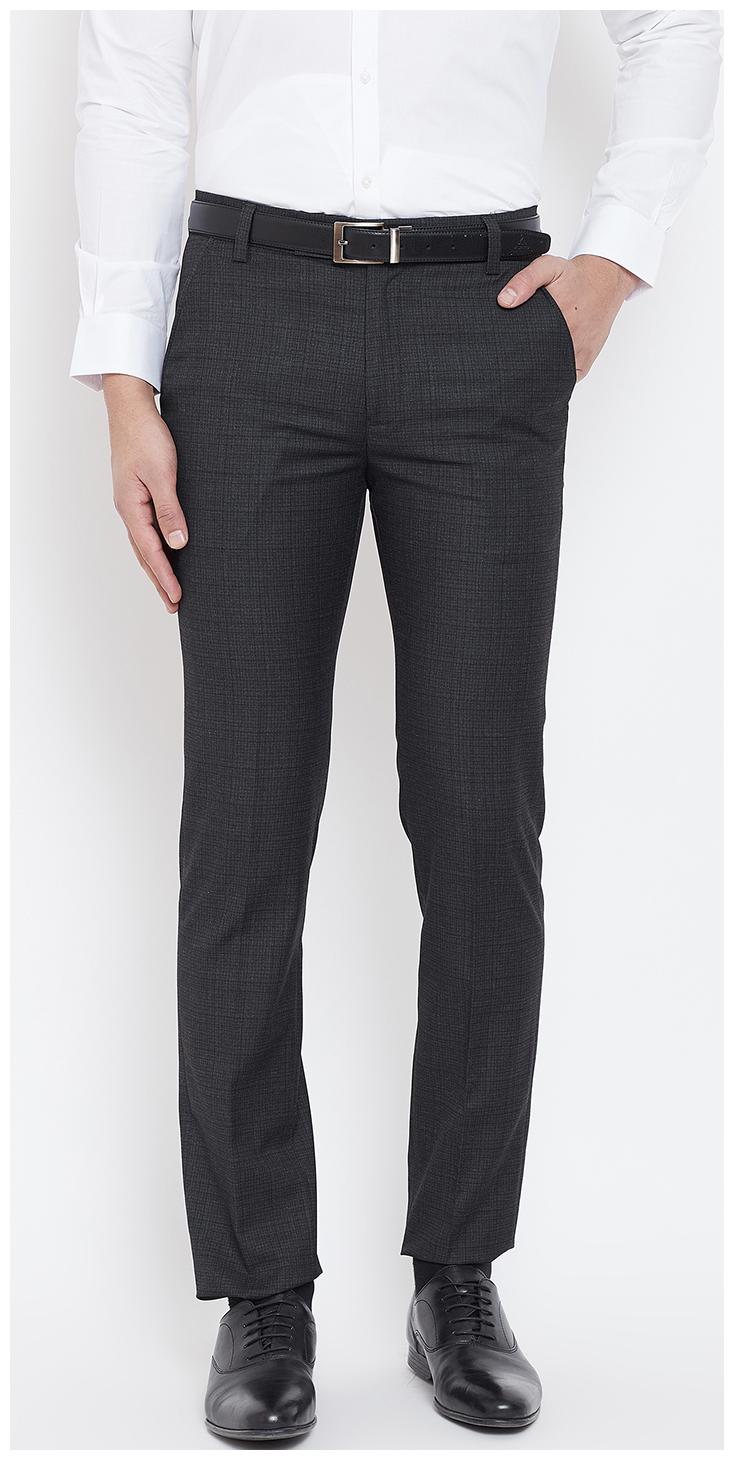 

CANARY LONDON Men Checked Slim Fit Formal Trouser - Black