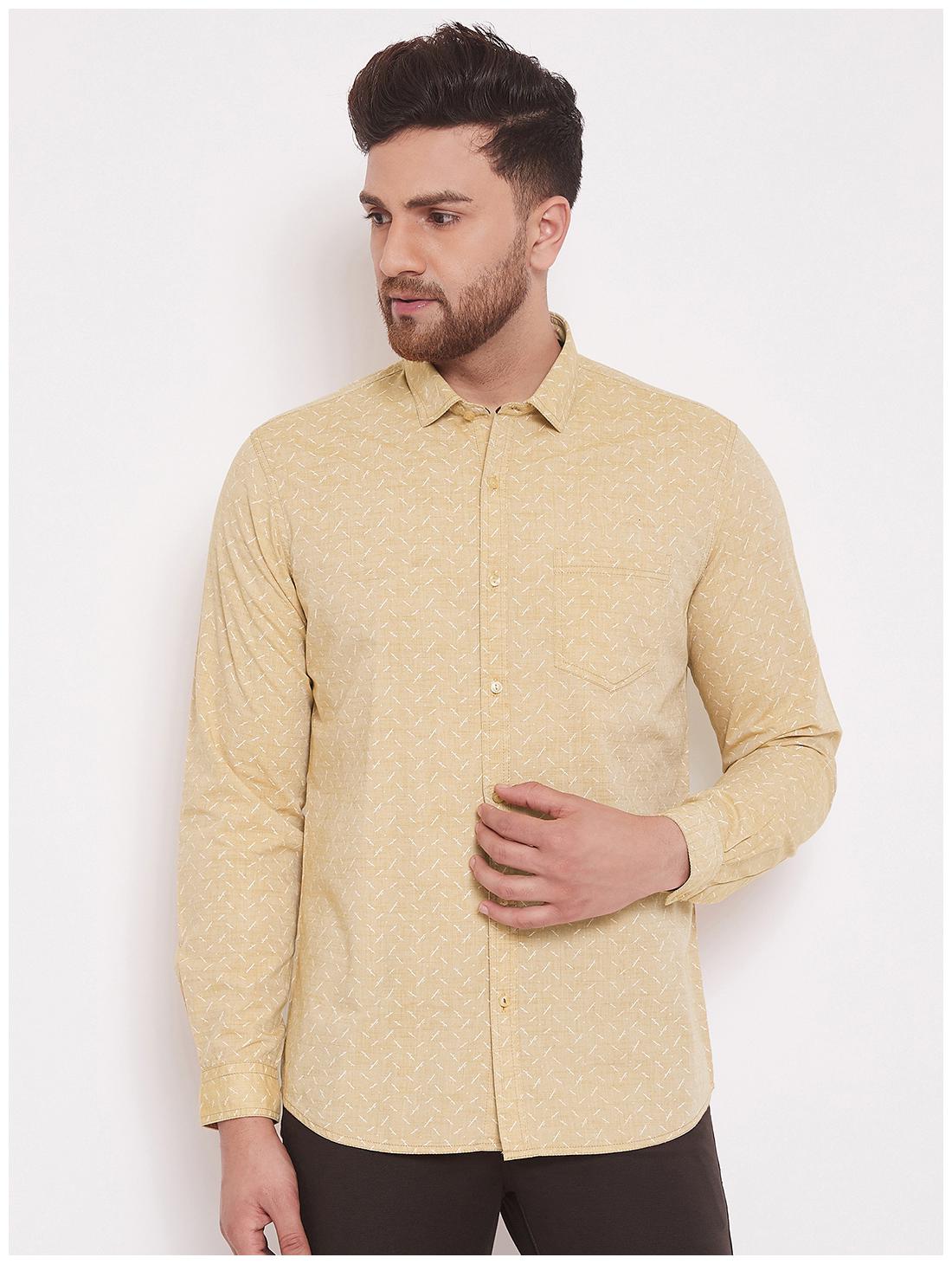 

CANARY LONDON Men Peach Printed Slim Fit Casual Shirt
