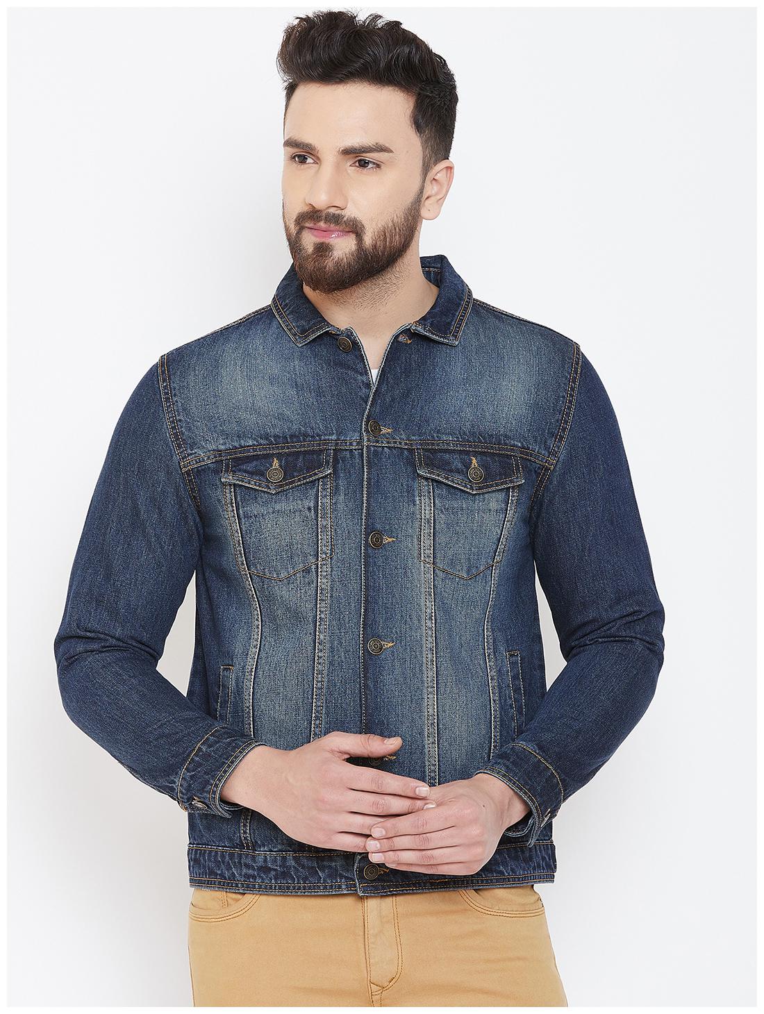 

CANARY LONDON Men Blue Solid Denim jacket