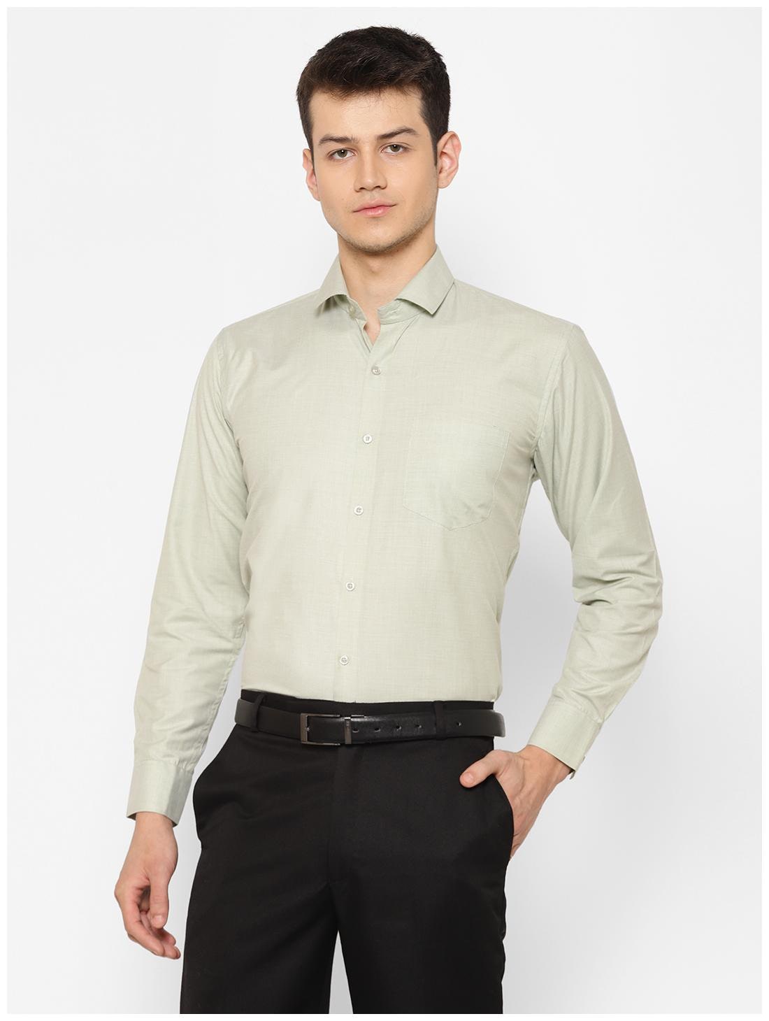 

canary wings Men Green Solid Regular Fit Casual Shirt