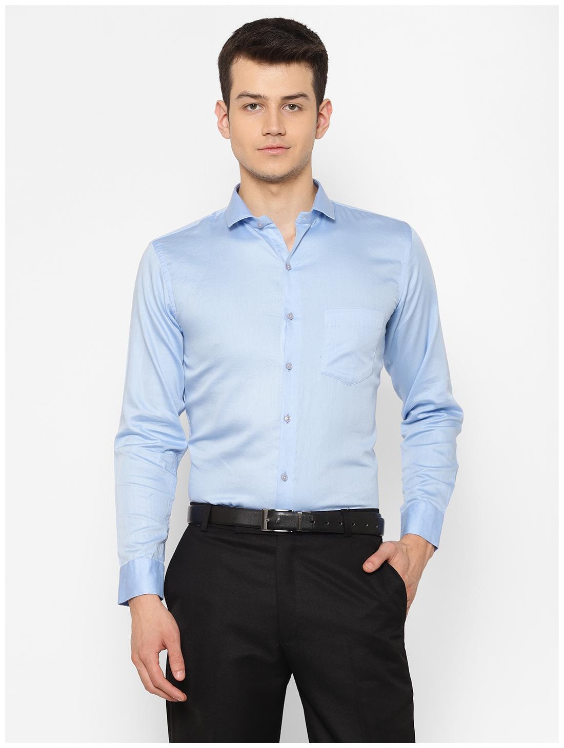 

canary wings Men Blue Solid Regular Fit Casual Shirt