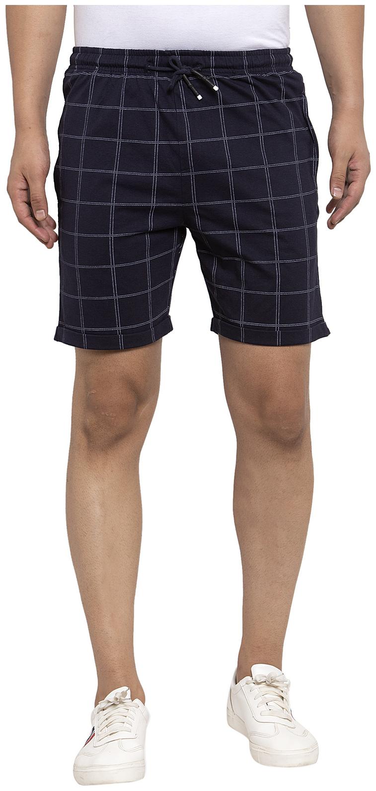 

Cantabil Men Navy Blue Regular Fit Regular Shorts