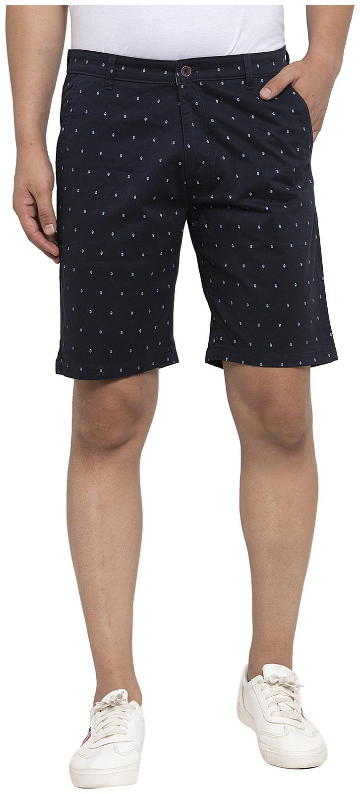 

Cantabil Men Navy Blue Regular Fit Regular Shorts