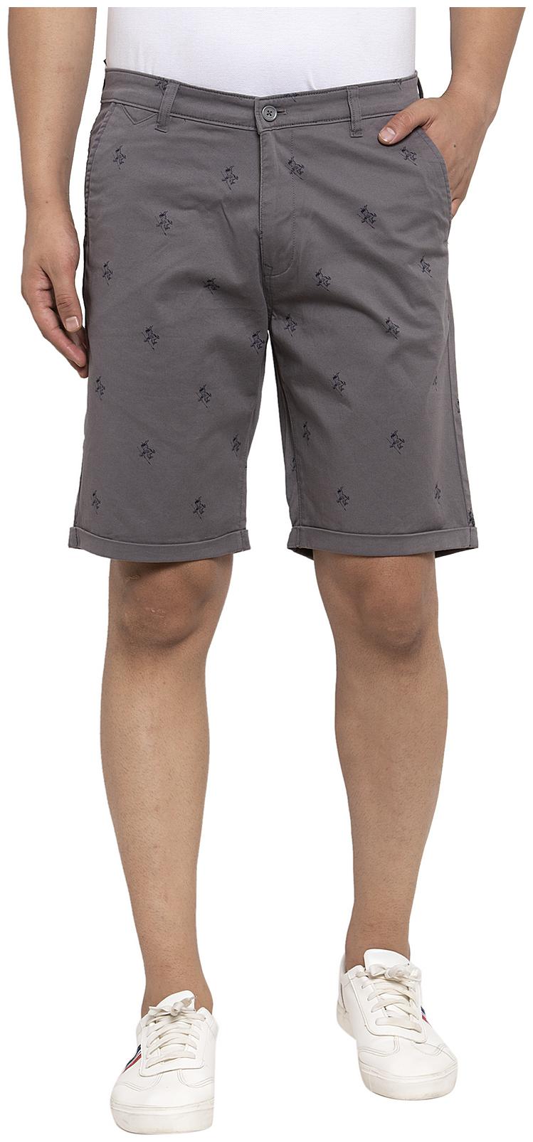 

Cantabil Men Grey Regular Fit Regular Shorts