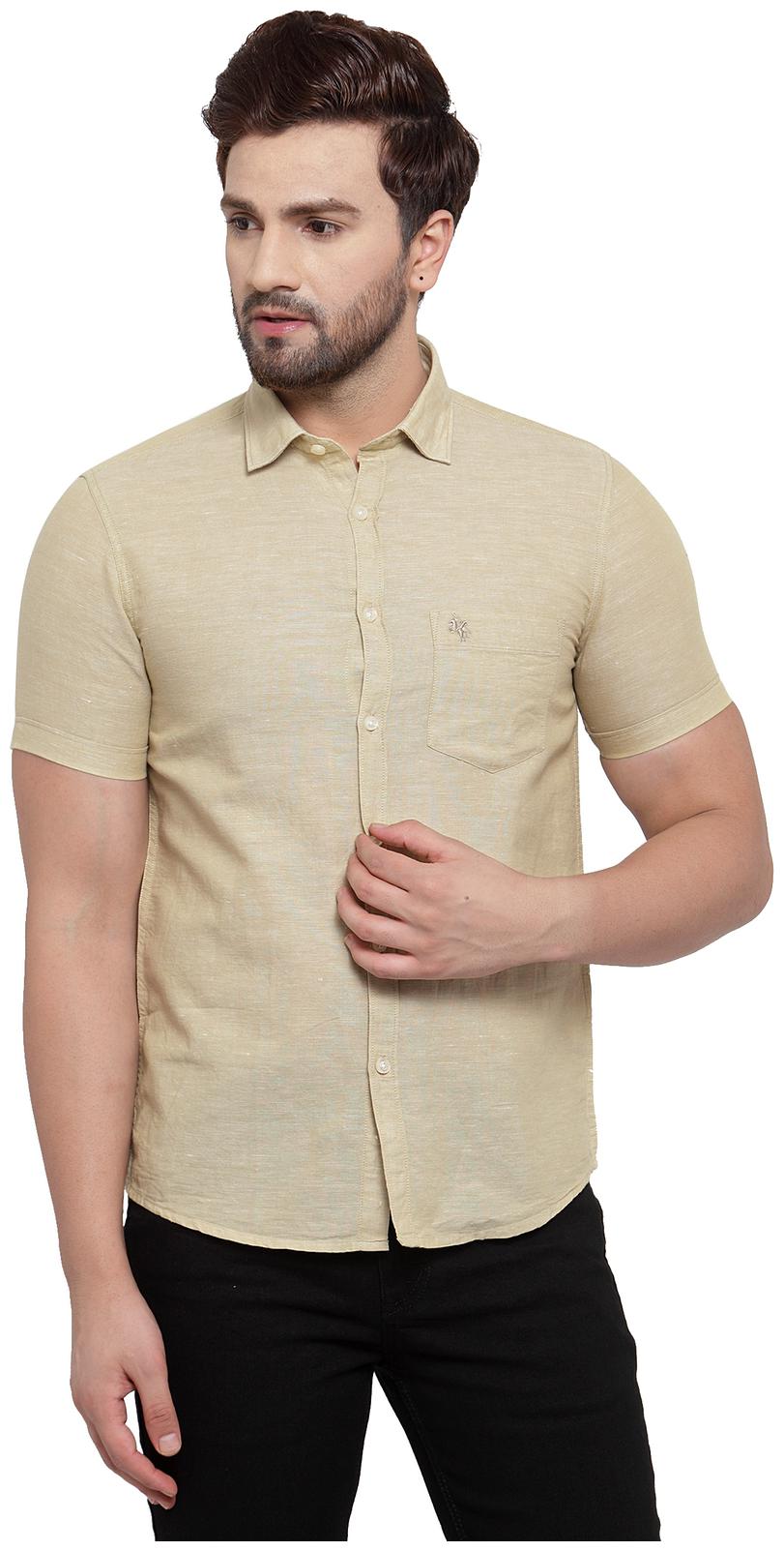 

Cantabil Men Brown Solid Regular Fit Casual Shirt