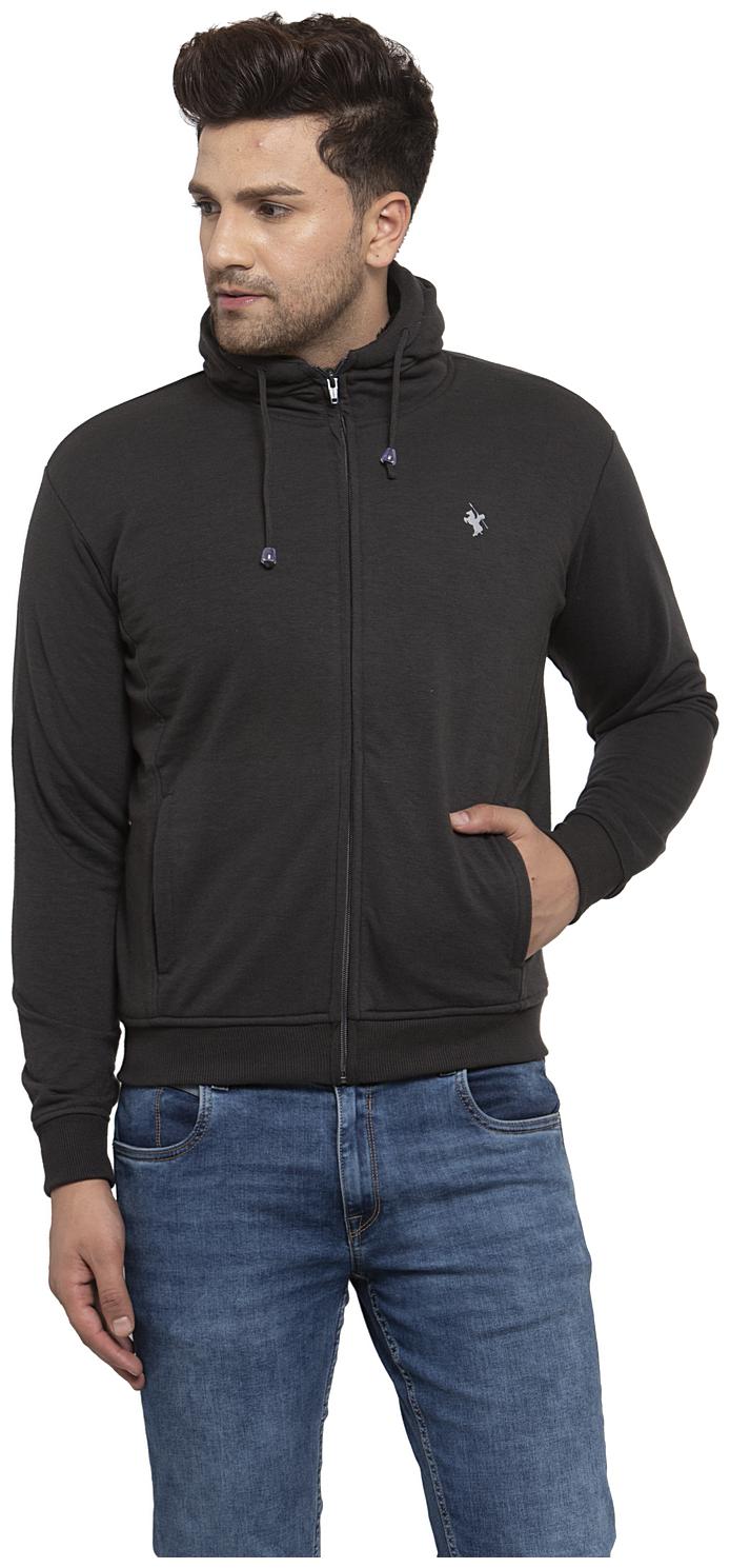 

Cantabil Men Grey Hooded Sweatshirt