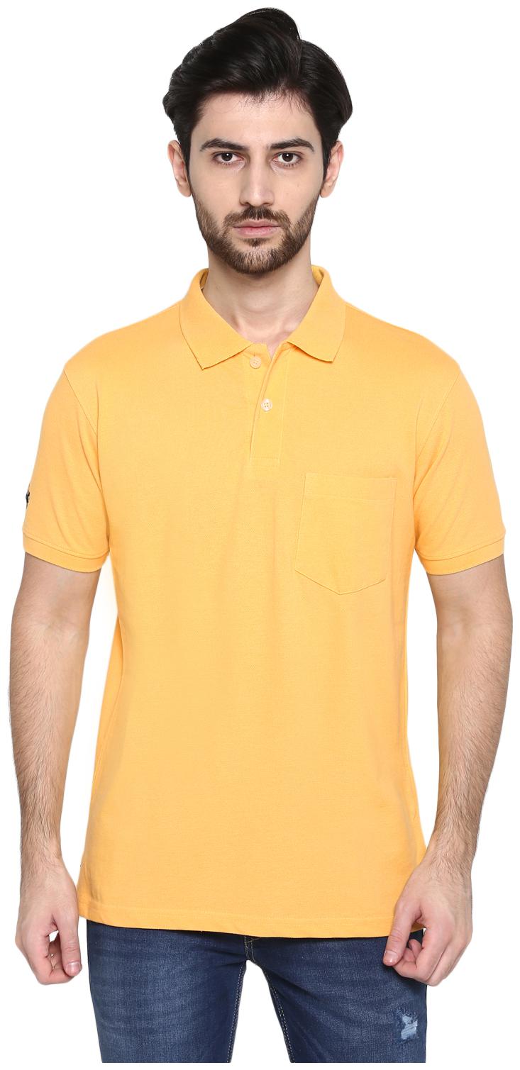 

Cantabil Men Yellow Regular fit Cotton Blend Polo collar T-Shirt - Pack Of 1