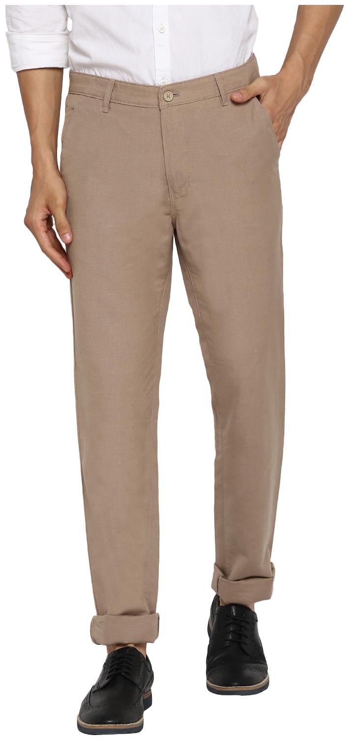 

Cantabil Men Beige Solid Regular fit Regular trousers