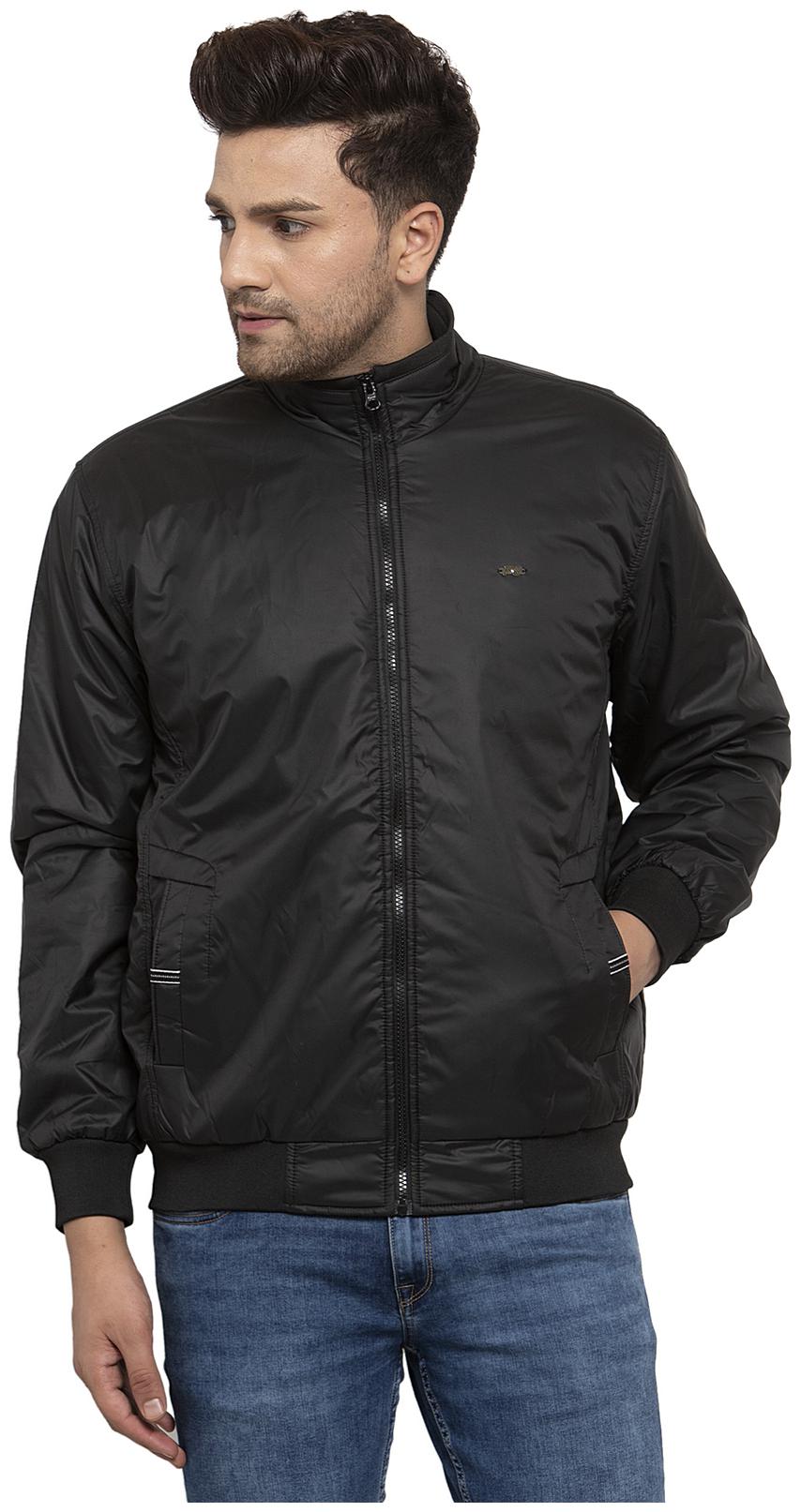 

Cantabil Men Black Solid Quilted jacket