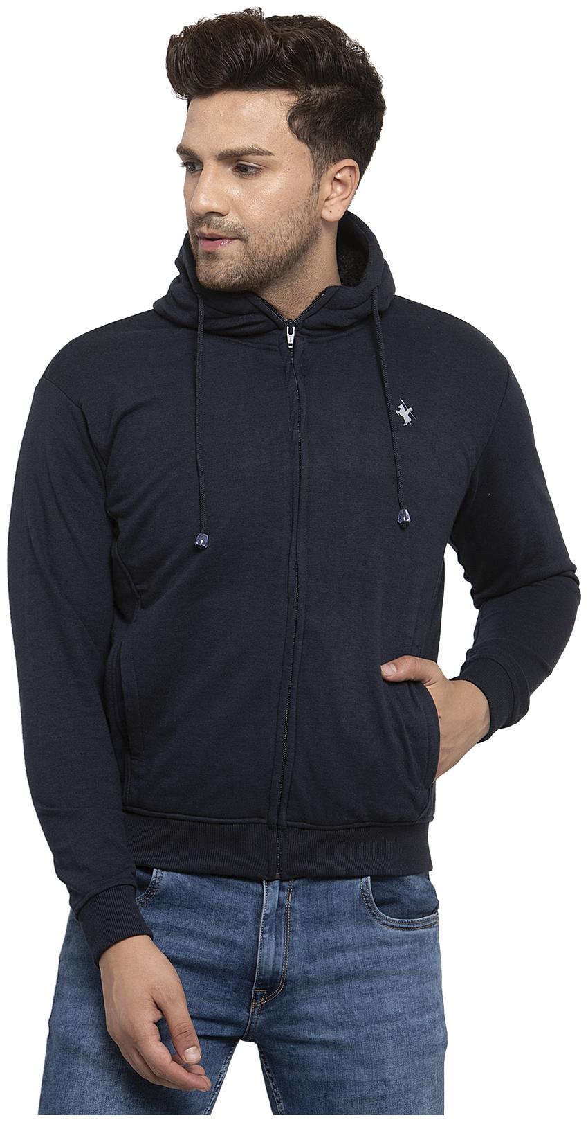 

Cantabil Men Blue Hooded Sweatshirt