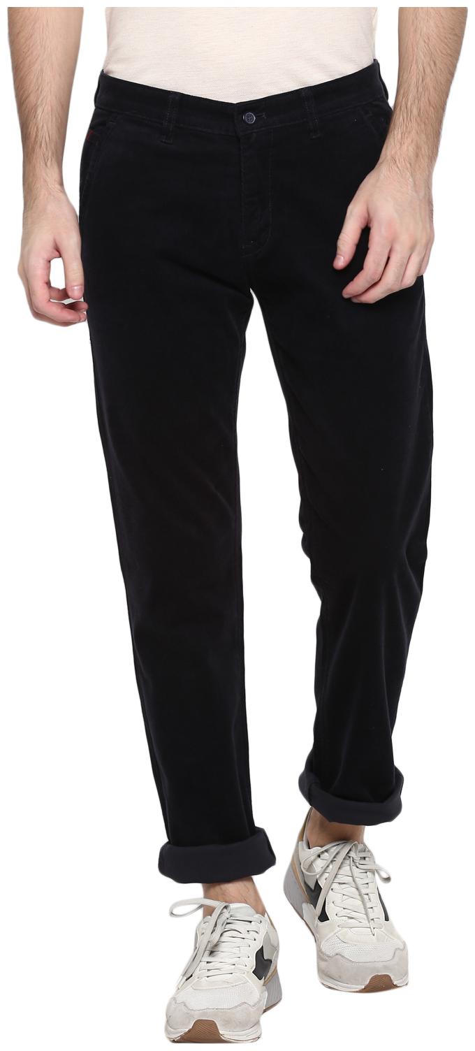 

Cantabil Men Blue Solid Regular fit Regular trousers
