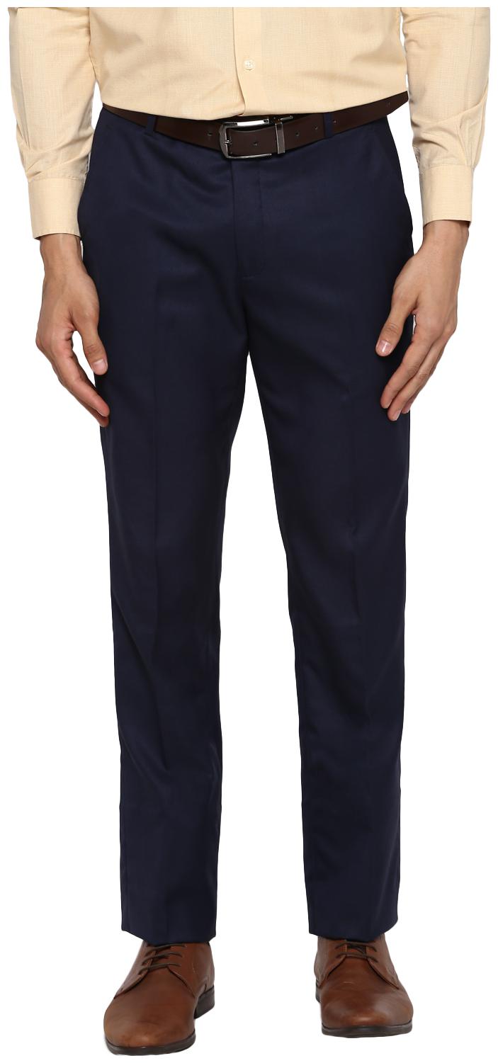 

Cantabil Men Solid Regular Fit Formal Trouser - Blue