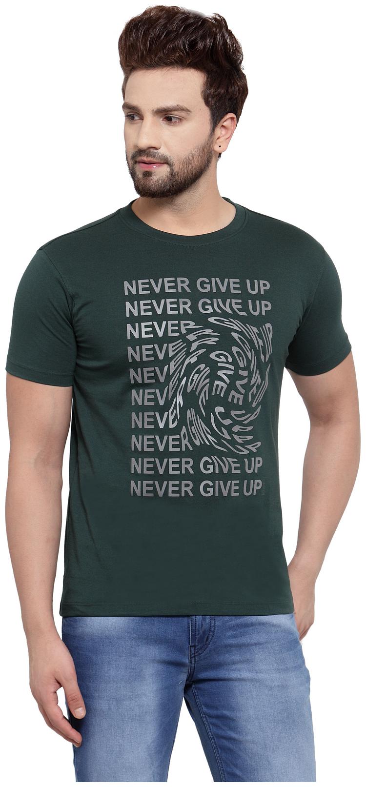 

Cantabil Men Green Regular fit Cotton Round neck T-Shirt - Pack Of 1