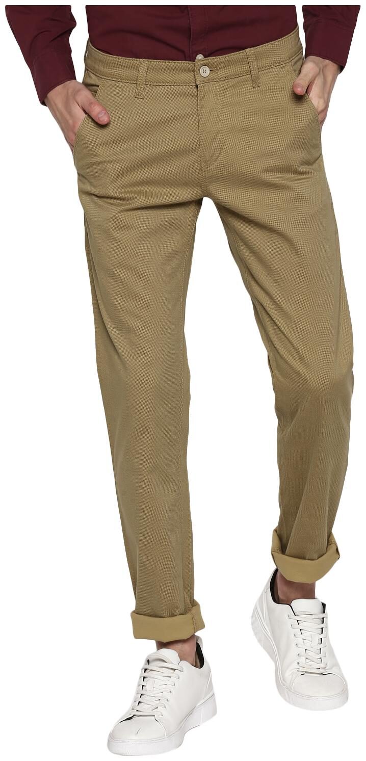 

Cantabil Men Brown Solid Regular fit Regular trousers