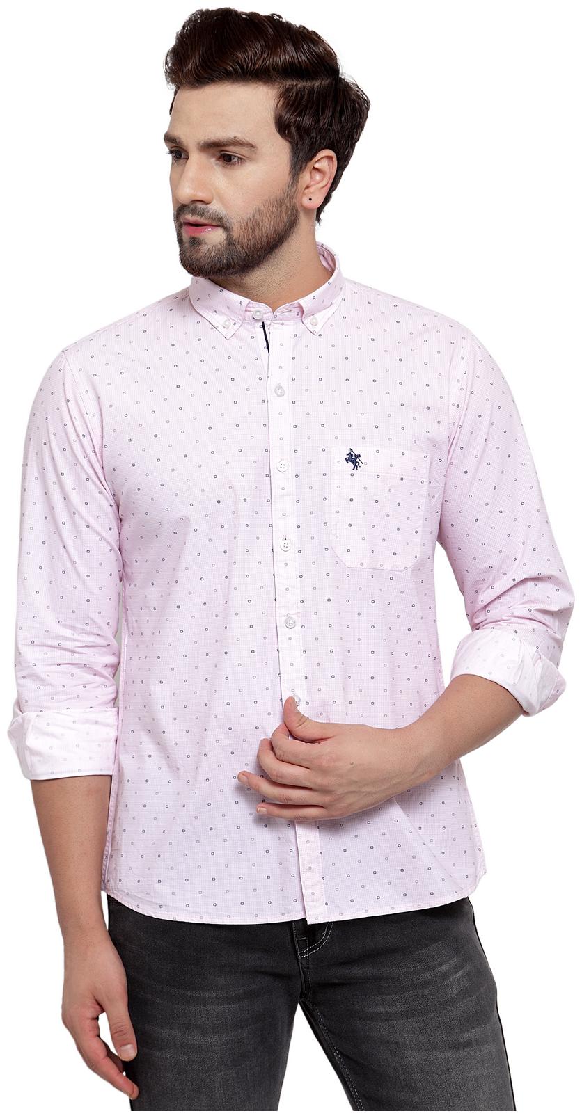 

Cantabil Men Pink Printed Slim Fit Casual Shirt