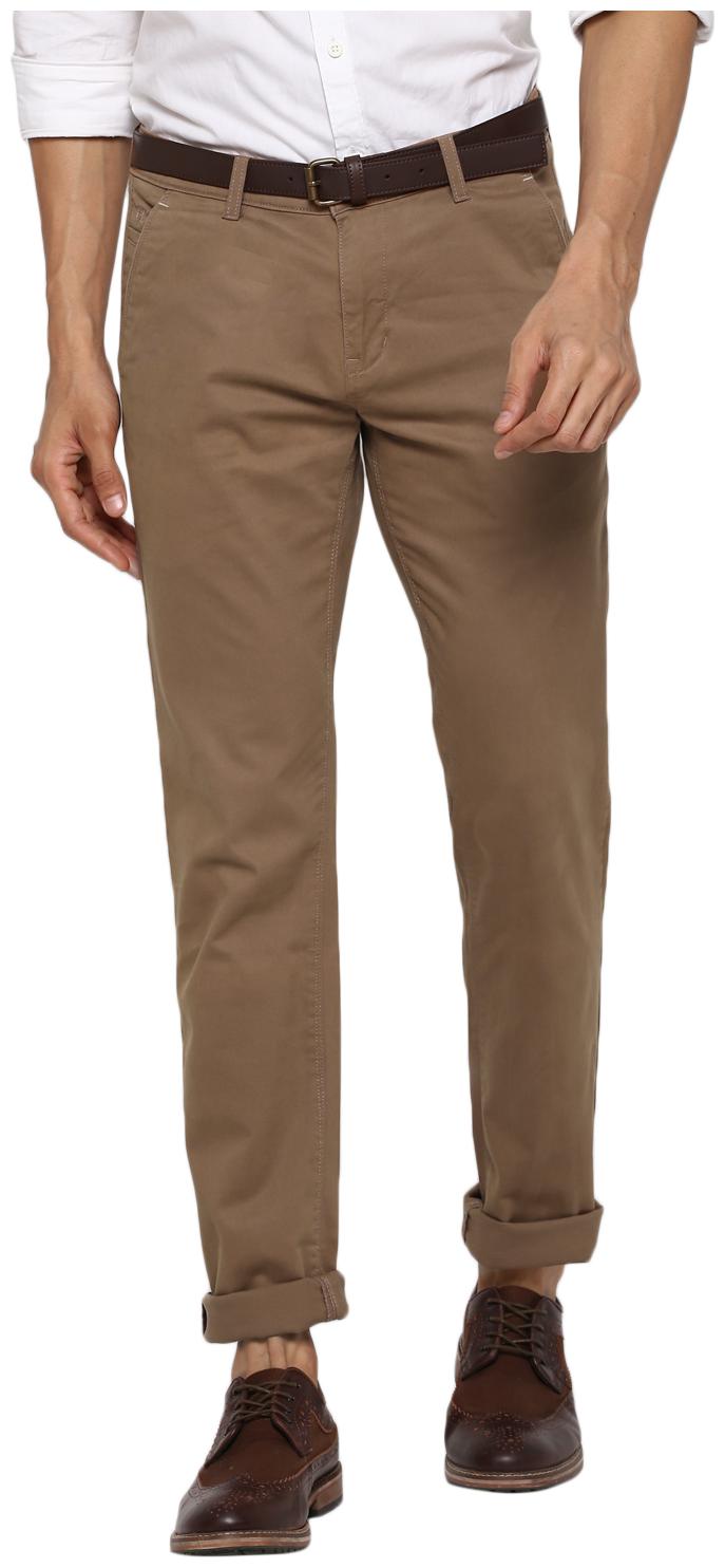 

Cantabil Men Beige Solid Regular fit Regular trousers