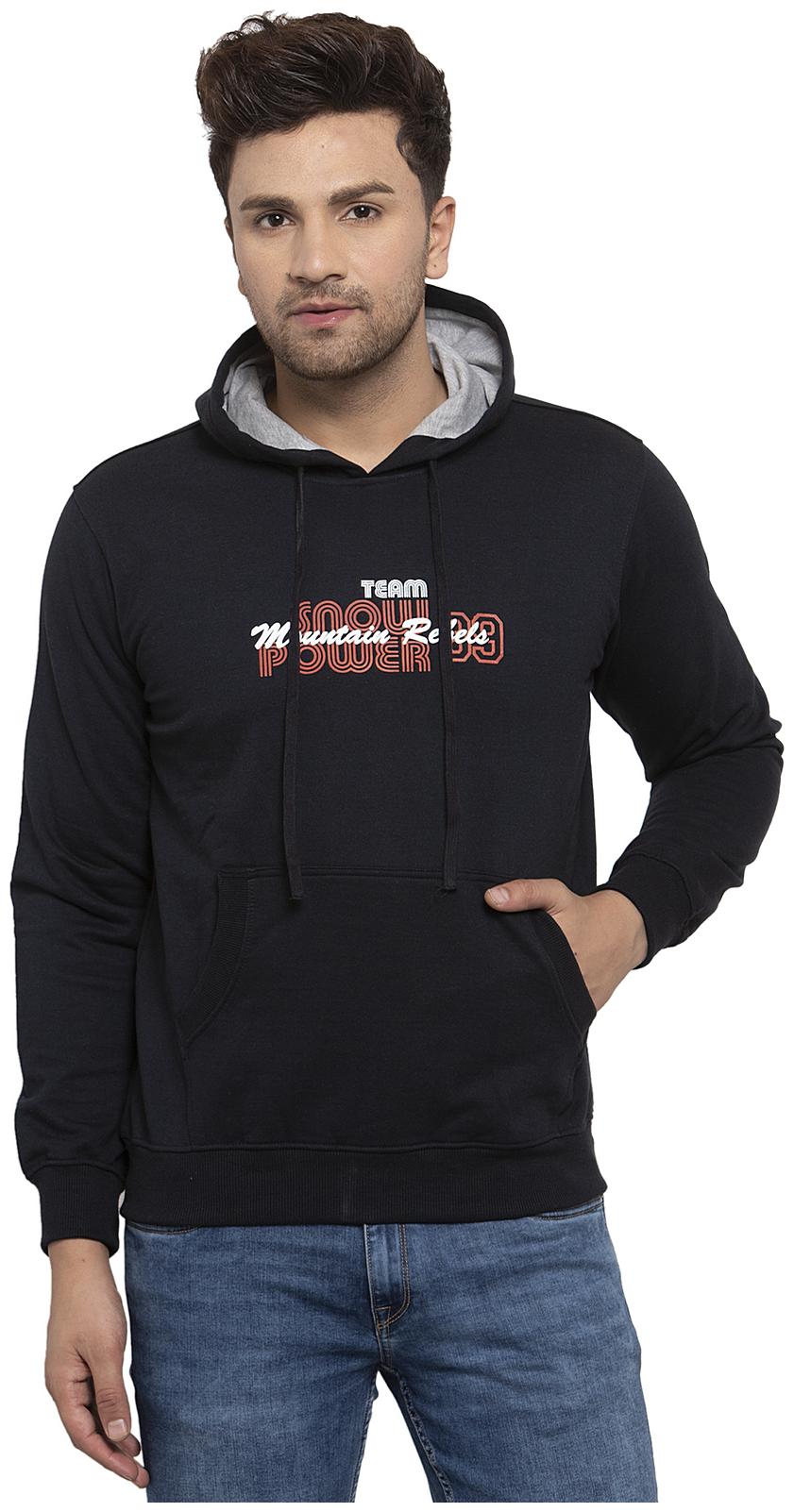 

Cantabil Men Black Hooded Sweatshirt