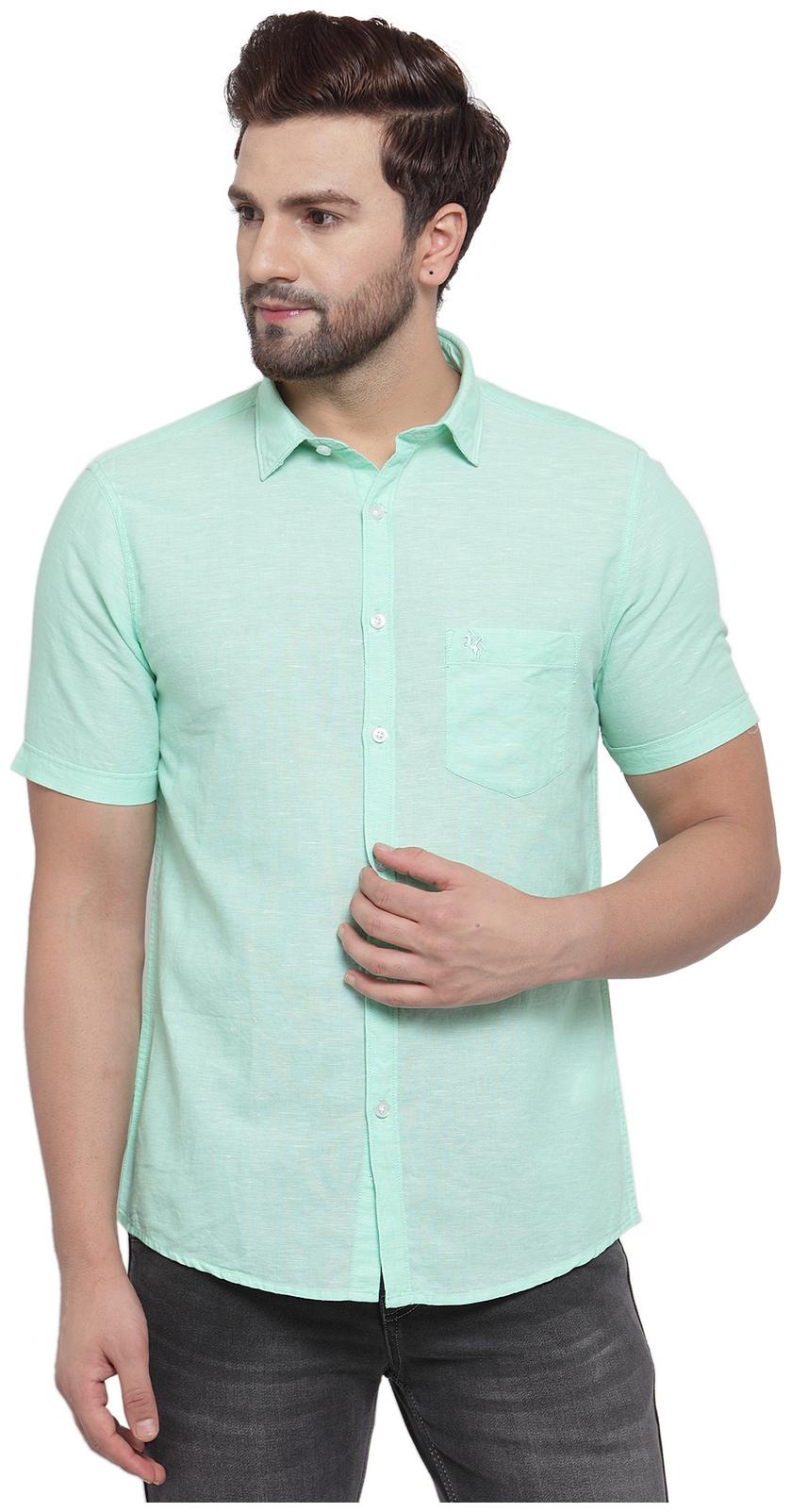 

Cantabil Men Cotton Blend Solid Casual Shirt Turquoise