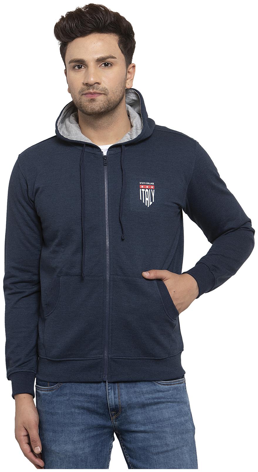 

Cantabil Men Blue Hooded Sweatshirt
