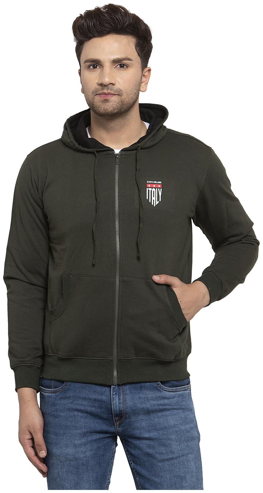

Cantabil Men Green Hooded Sweatshirt