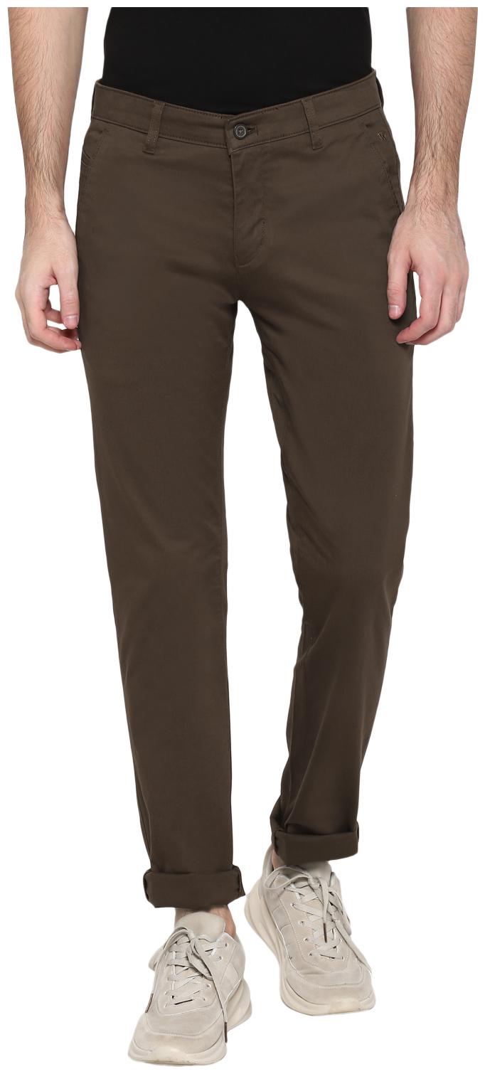 

Cantabil Men Brown Solid Regular fit Regular trousers