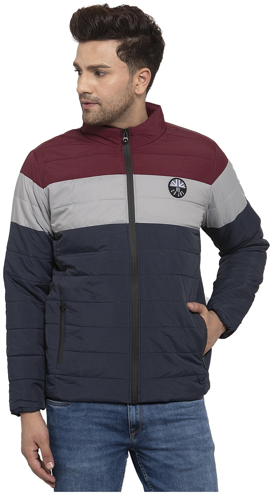 

Cantabil Men Maroon Colorblocked Quilted jacket