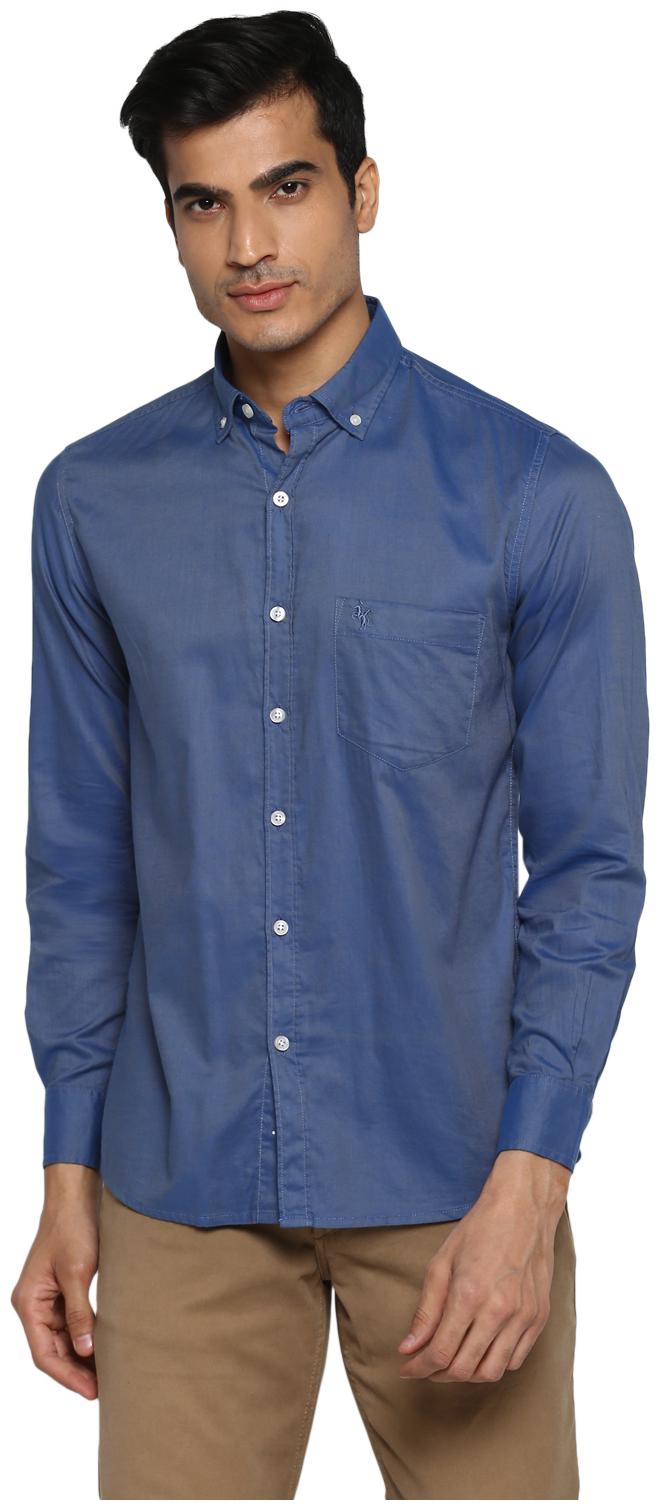 

Cantabil Men Blue Solid Slim Fit Casual Shirt