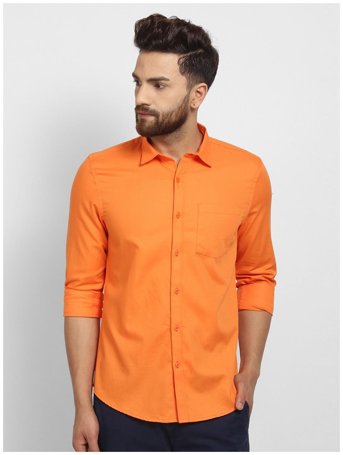 

cape canary Men Regular fit Formal Shirt - Orange
