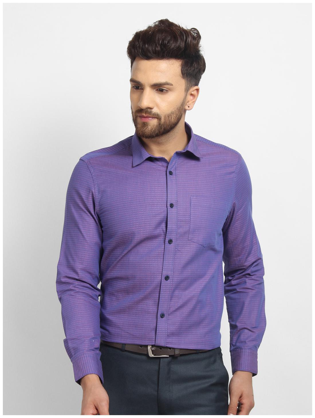 

cape canary Men Blue Printed Regular Fit Casual Shirt