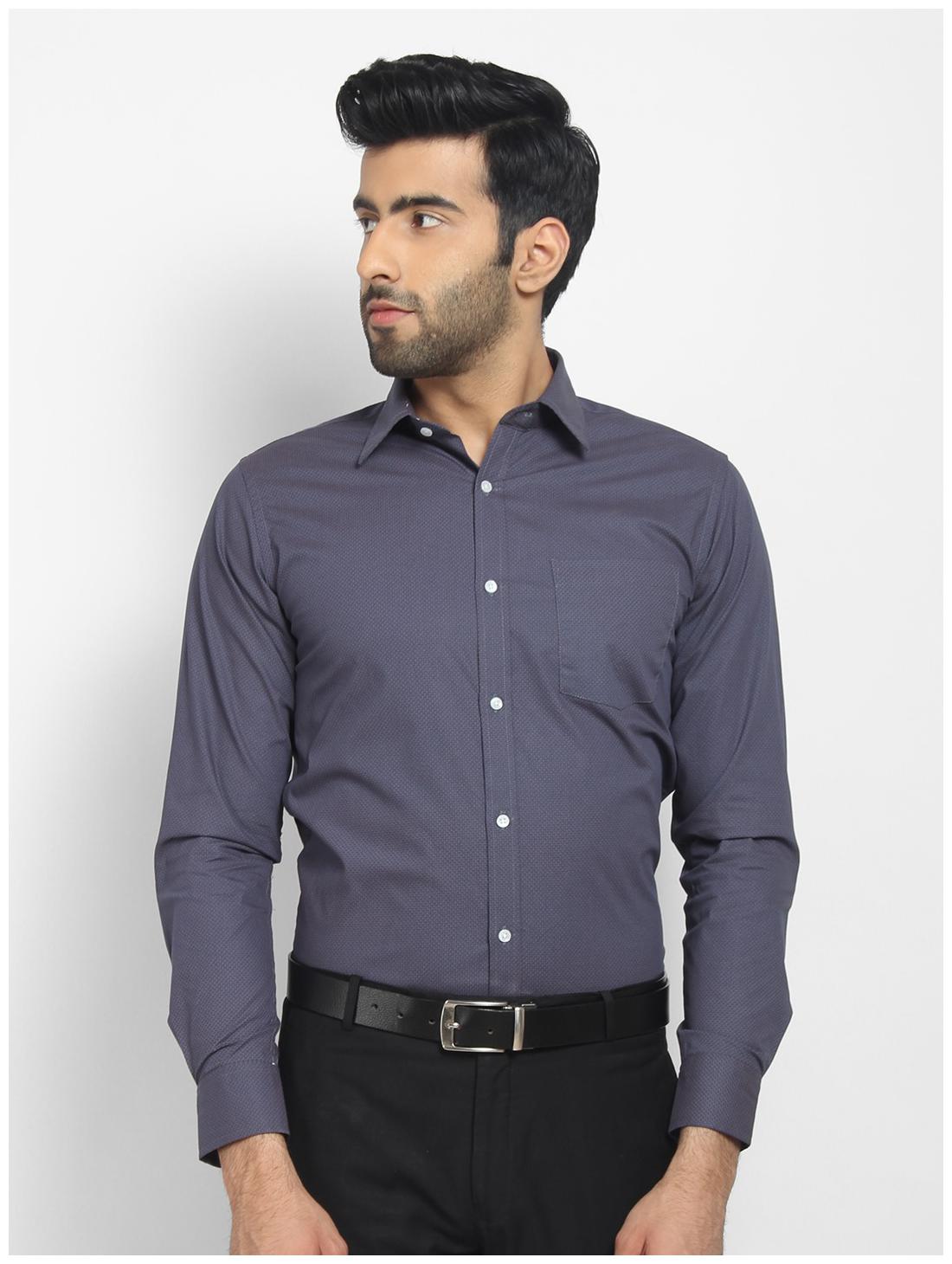 

cape canary Men Grey Printed Regular Fit Casual Shirt