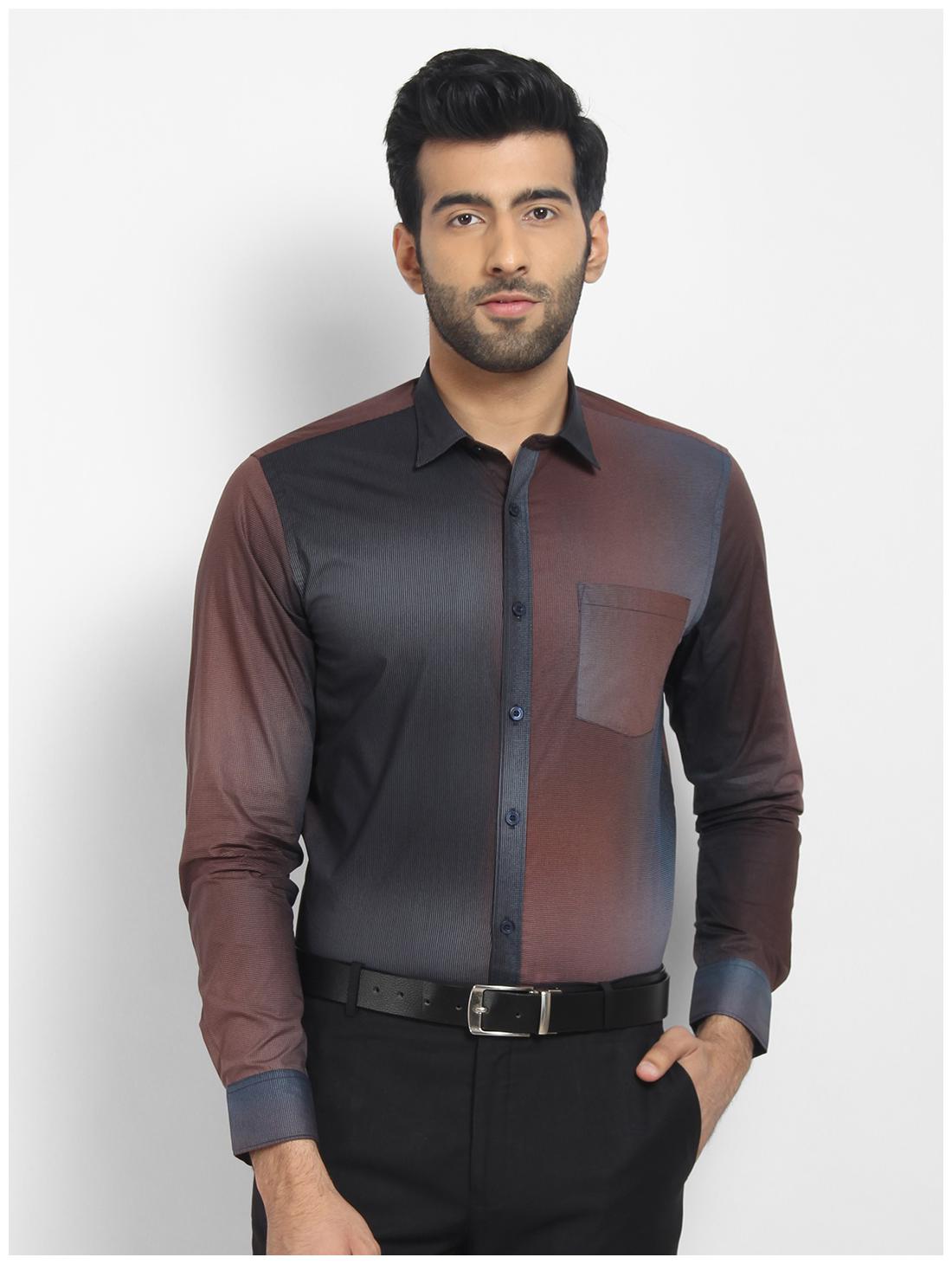 

cape canary Men Blue Grey Printed Regular Fit Casual Shirt