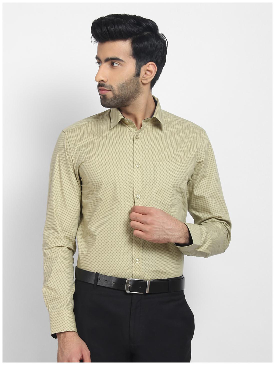

cape canary Men Yellow Printed Regular Fit Casual Shirt