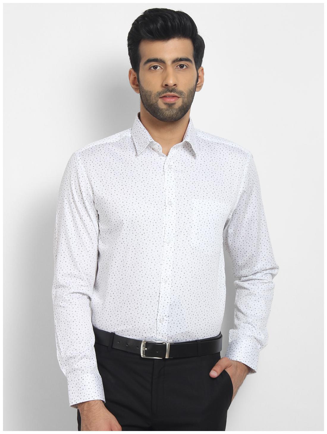 

cape canary Men White Printed Regular Fit Casual Shirt