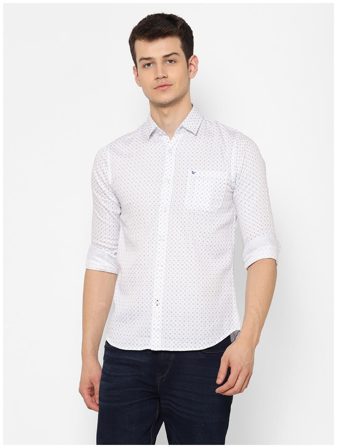 

cape canary Men White Printed Regular Fit Casual Shirt