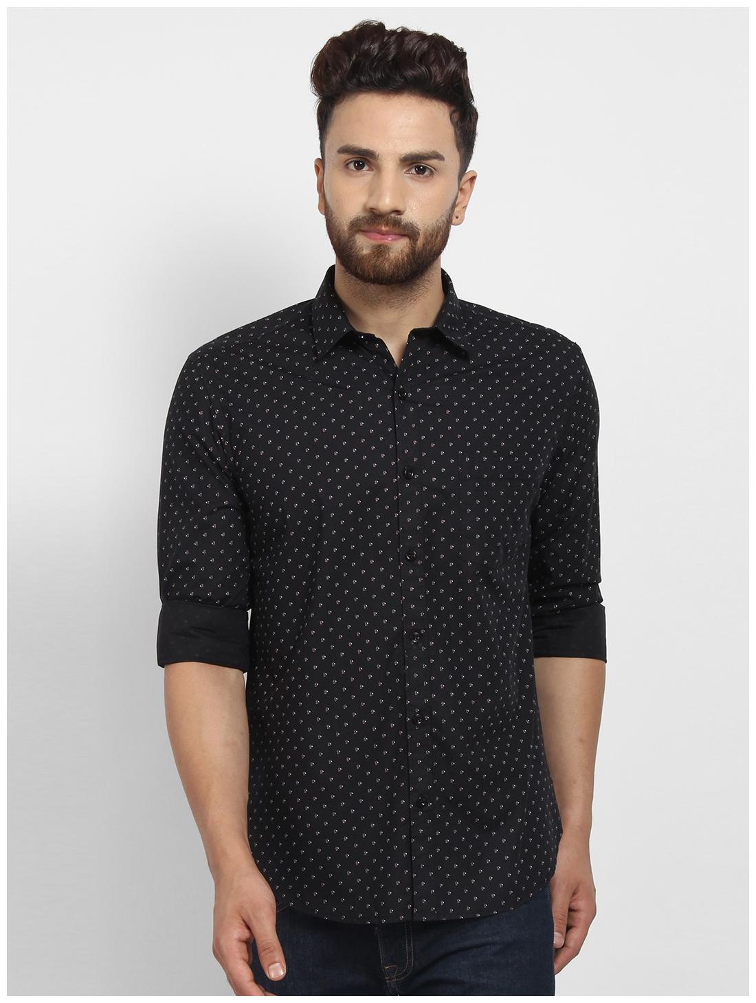 

cape canary Men Black Printed Regular Fit Casual Shirt