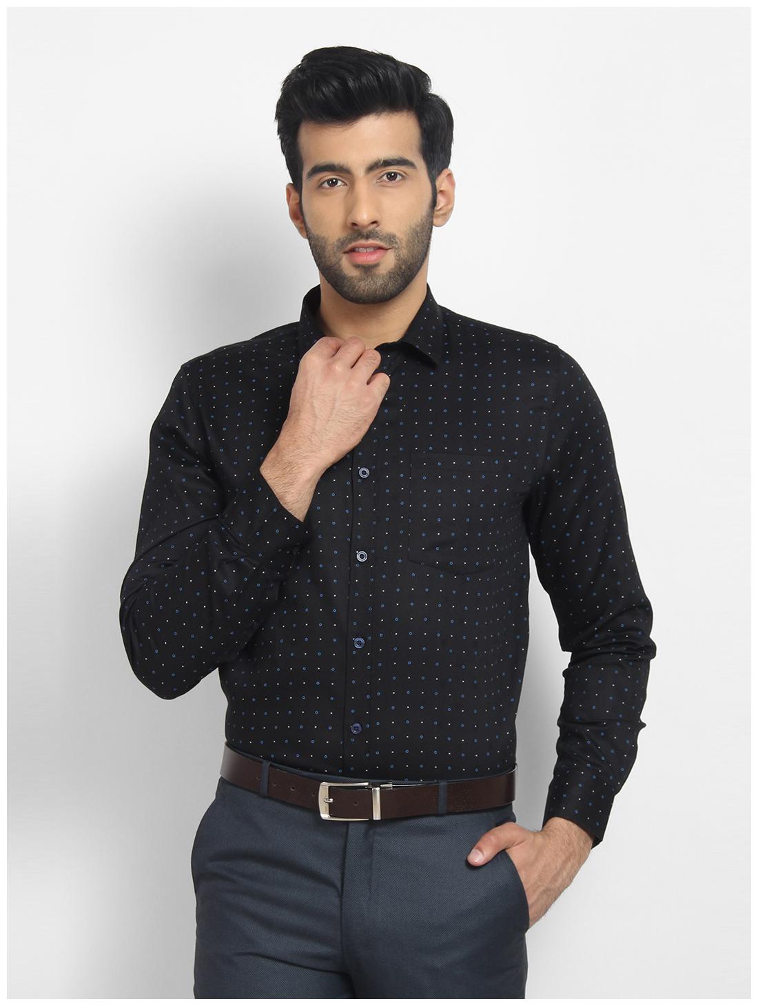 

cape canary Men Black Printed Regular Fit Casual Shirt