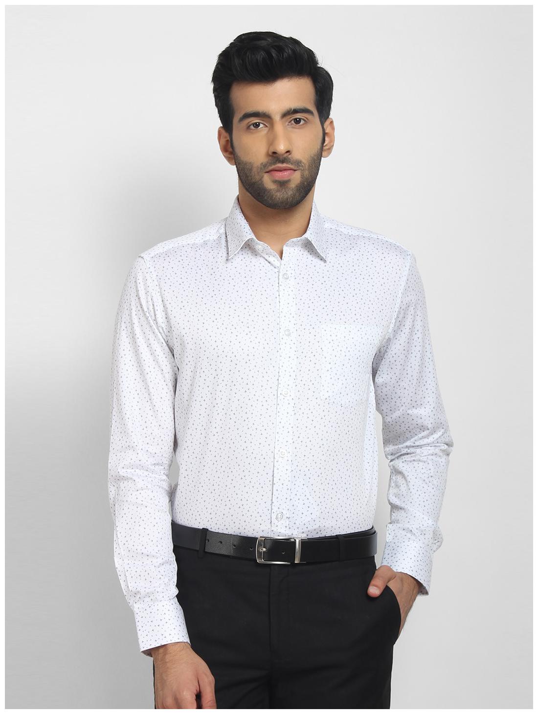 

cape canary Men White Printed Regular Fit Casual Shirt