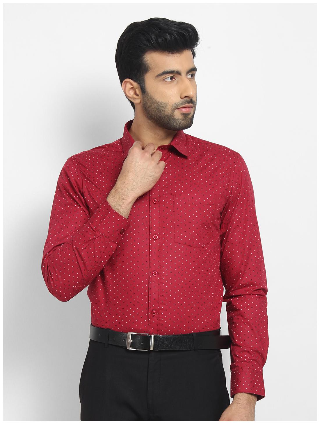 

cape canary Men Red Printed Regular Fit Casual Shirt