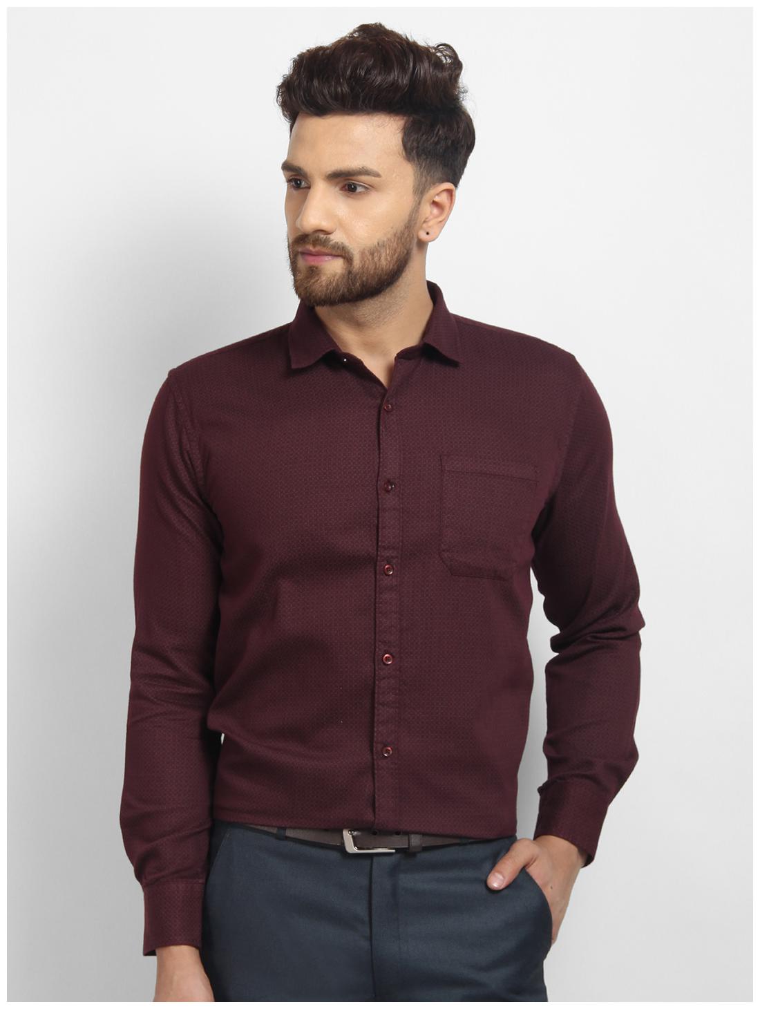 

cape canary Men Maroon Printed Regular Fit Casual Shirt