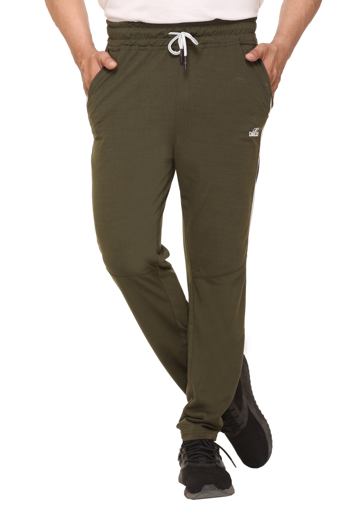 

Caracas Men Olive Solid Regular fit Track pants