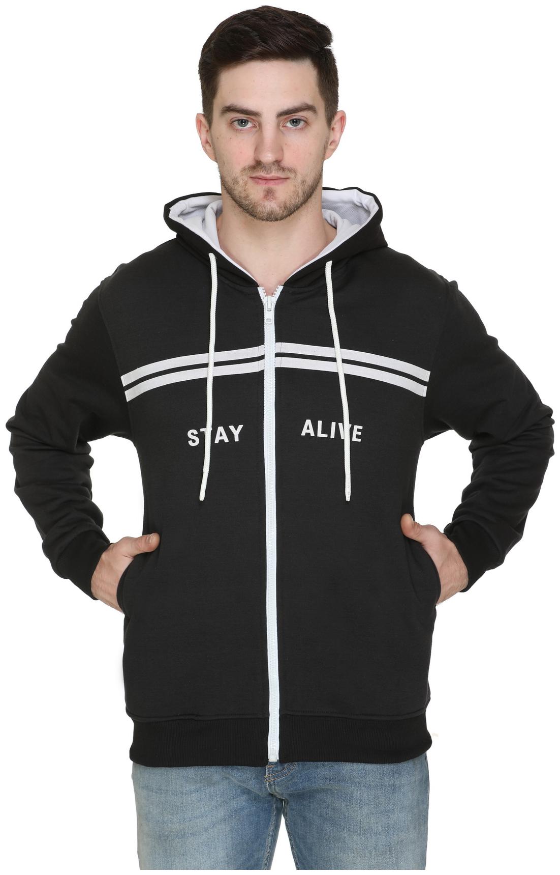 

Caracas Men Black Hooded Sweatshirt