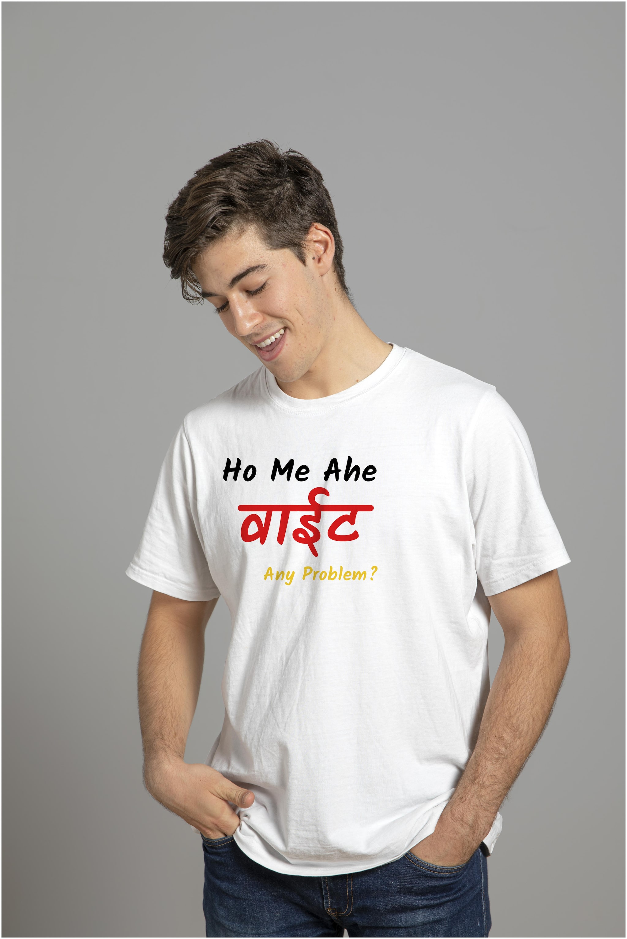 

CARTLOST Men White Regular fit Cotton Blend Round neck T-Shirt - Pack Of 1