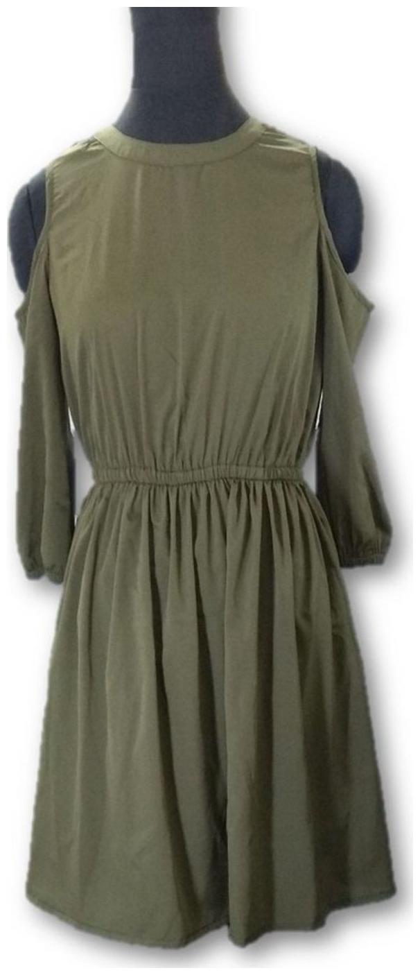 

NICE QUEEN Green Printed A-line dress