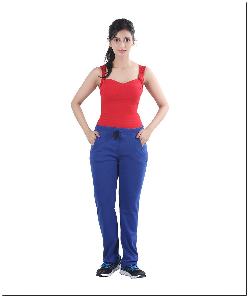 

Bfly Women Regular fit Cotton Solid Track pants - Blue