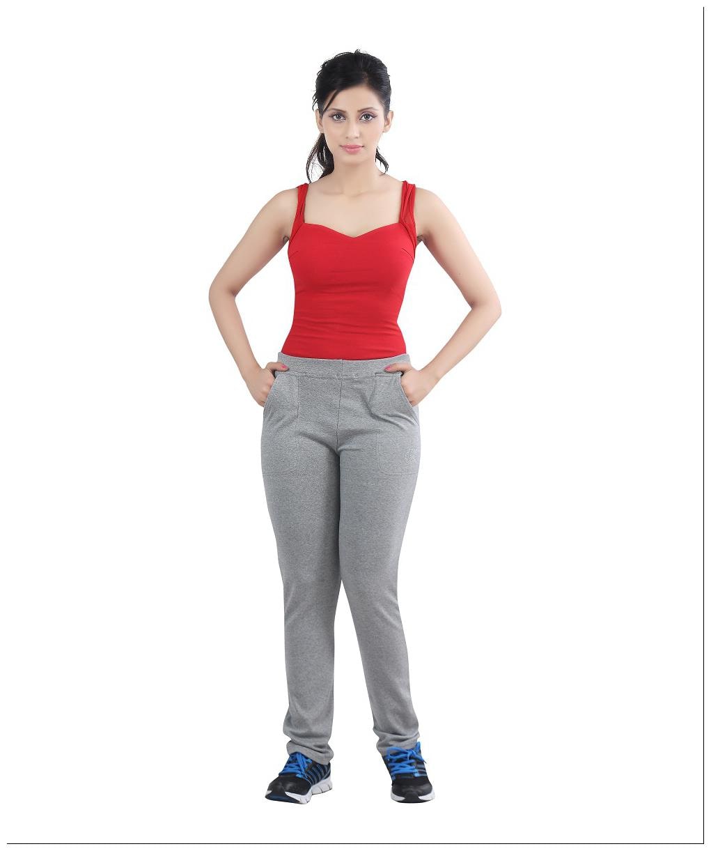 

Bfly Women Regular fit Cotton Solid Track pants - Grey