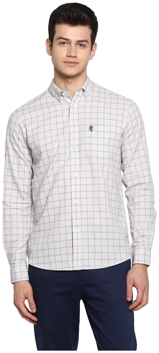 

Red Tape Men Beige Checked Regular Fit Casual Shirt