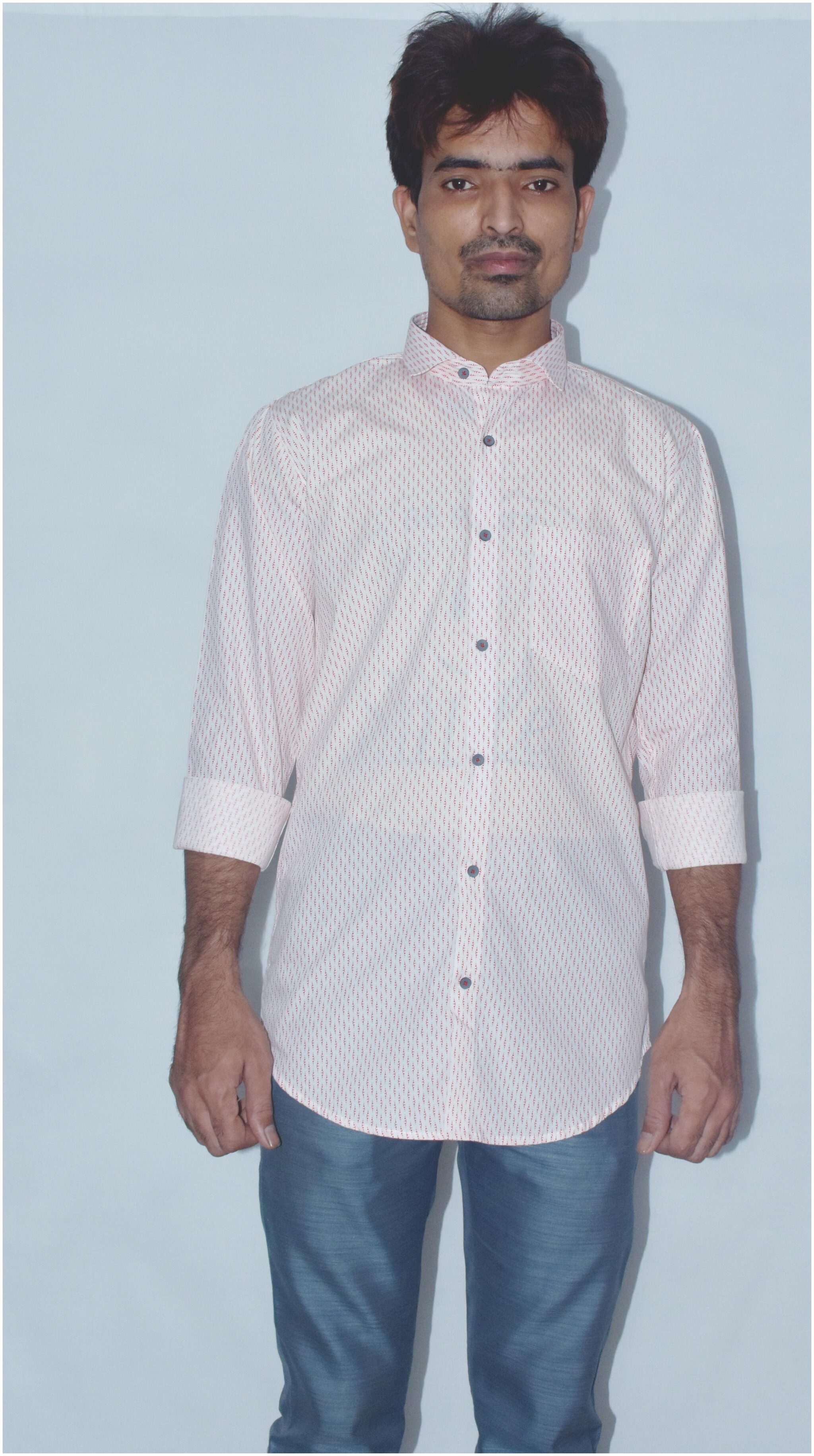 

PETER JOHN Men Pink Printed Slim Fit Casual Shirt