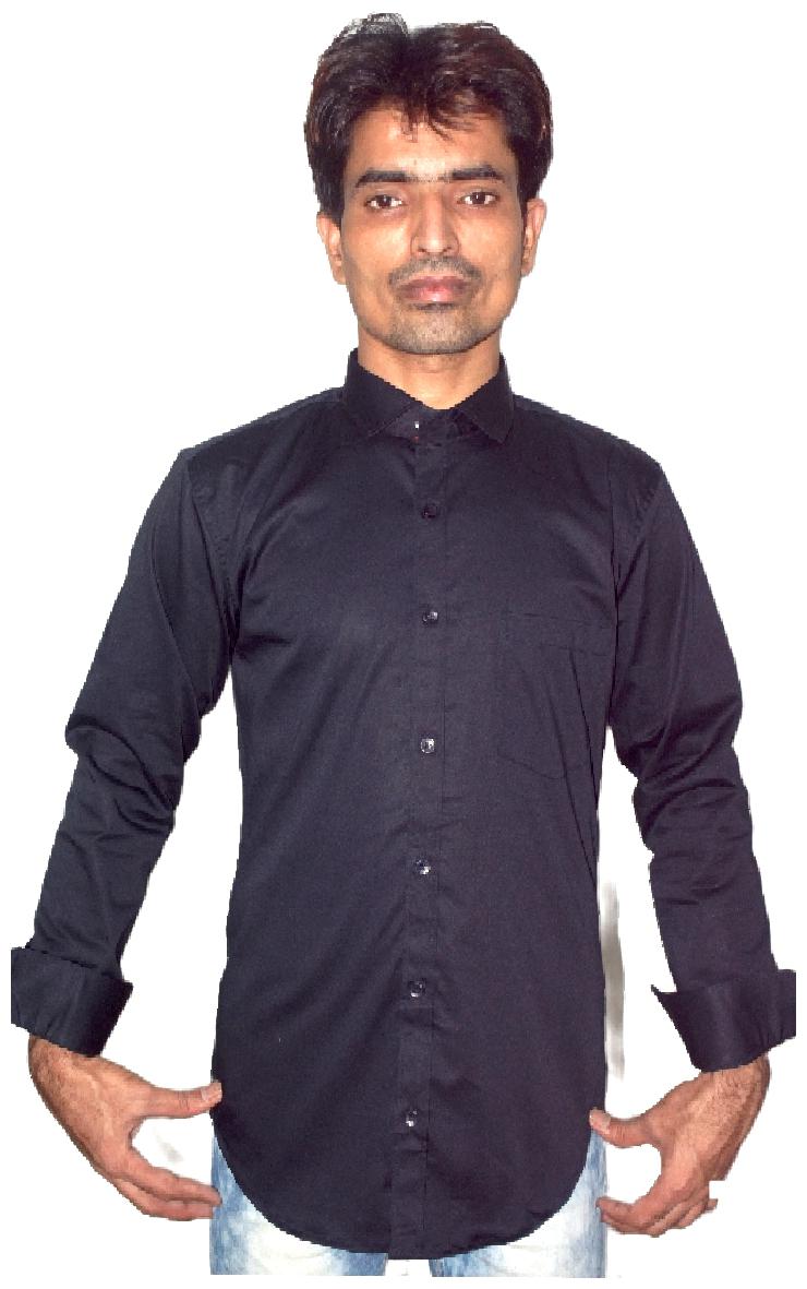 

PETER JOHN Men Black Solid Slim Fit Casual Shirt