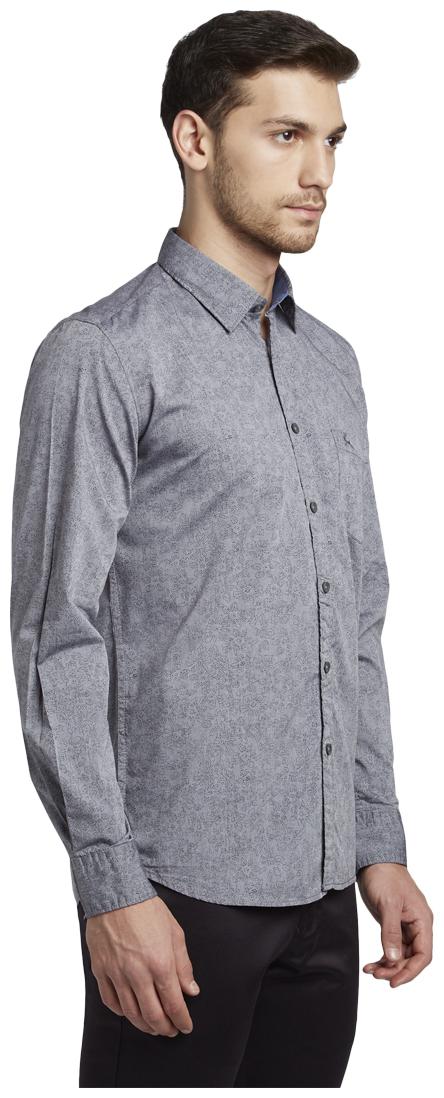 

Parx Men Grey Printed Slim Fit Casual Shirt